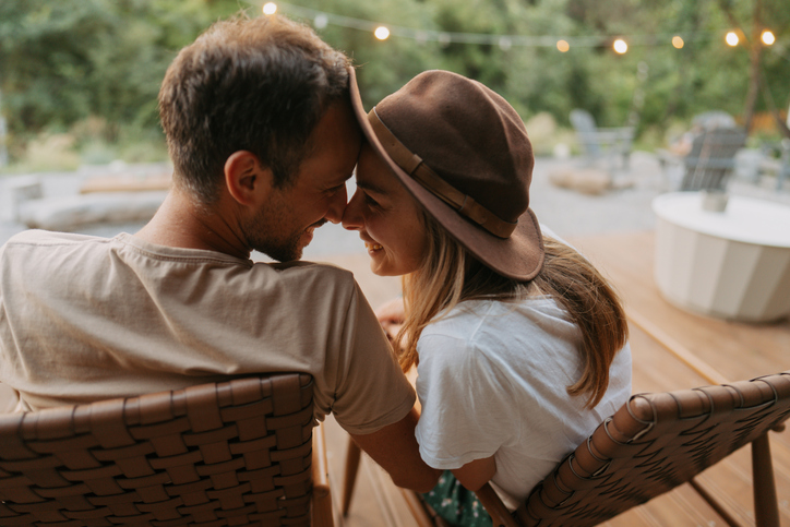 couple enjoying a happy moment therapist